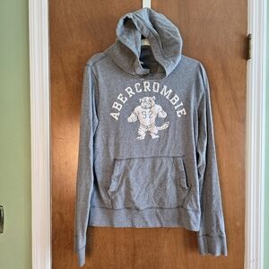 Abercrombie White Tiger Graphic Print Hoodie Kids Size XL EUC